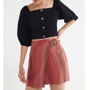 UO Ventura Striped Belted Wrap Skirt | Sz. M